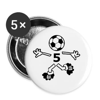 Die Nummer 5 - Buttons groß 56 mm (5er Pack) - Weiß - Vorne