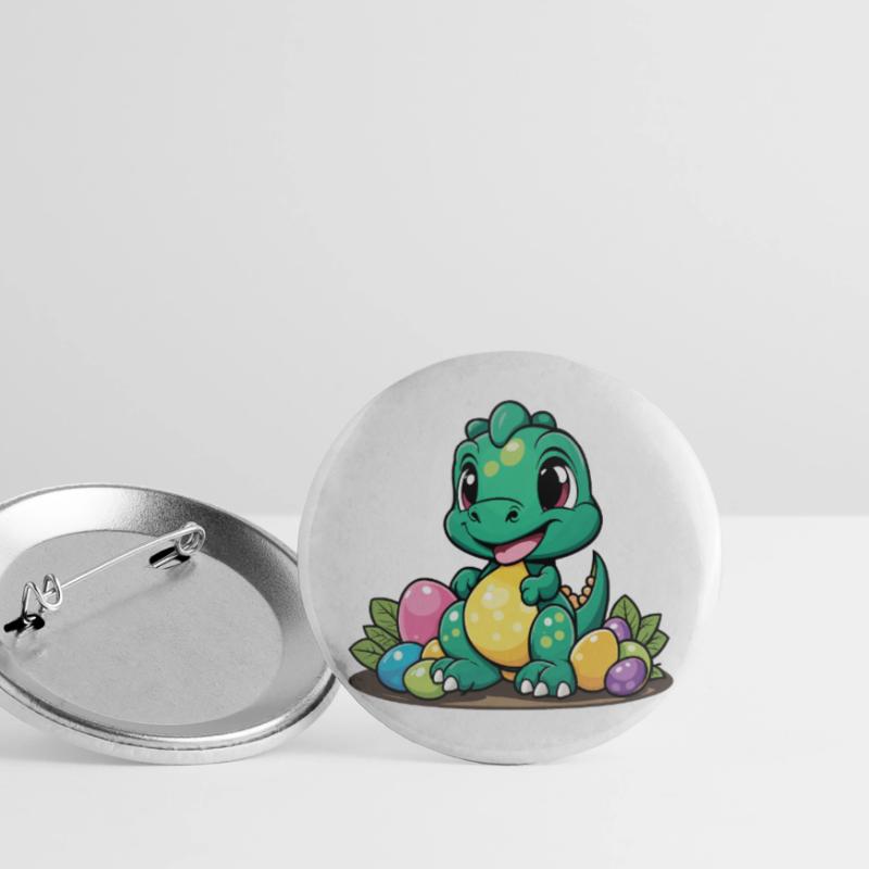 Dinosaur Easter Eggs Easter Buttons large 2.2''/56 mm (5-pack)