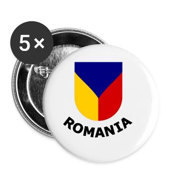 The fans from Romania - Buttons large 2.2''/56 mm (5-pack) - white - Front