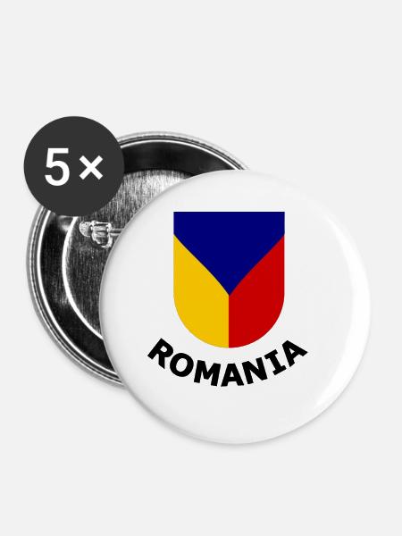 Die Fans aus Rumänien - Buttons groß 56 mm (5er Pack) - Weiß