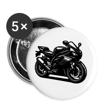 Motor Race Extremsport Rennsport Motorsport - Buttons groß 56 mm (5er Pack) - Weiß - Vorne