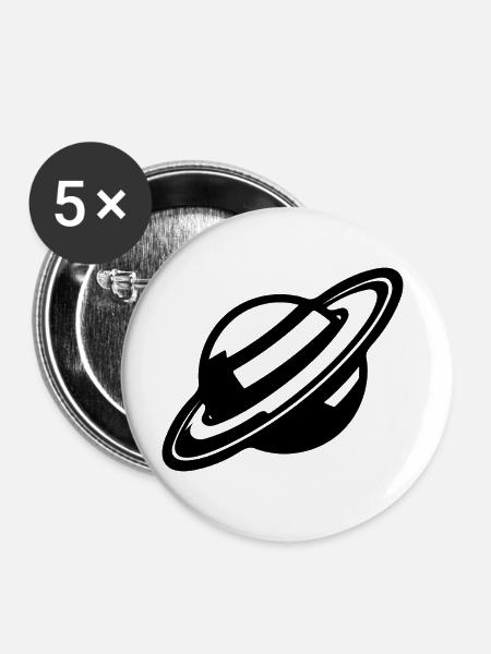 Ringplanet im Sonnensystem Universum - Buttons groß 56 mm (5er Pack) - Weiß