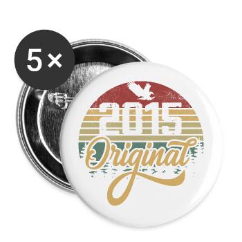 Original 2015 Vintage - Birthday Gift 2015 - Buttons large 2.2''/56 mm (5-pack) - white - Front