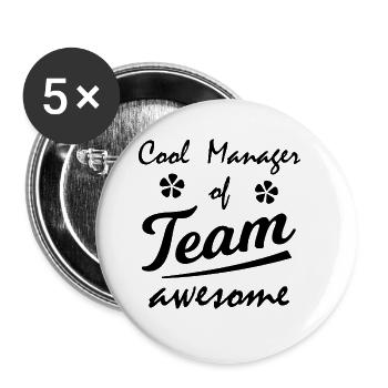 Der beste Team Supervisor - Buttons groß 56 mm (5er Pack) - Weiß - Vorne