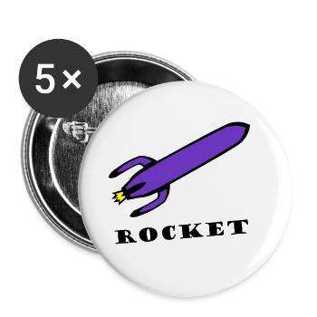 Die schnelle Rakete - Buttons groß 56 mm (5er Pack) - Weiß - Vorne