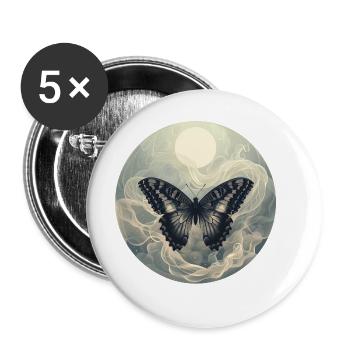 Tonalité papillon - Lot de 5 grands badges (56 mm) - blanc - Devant