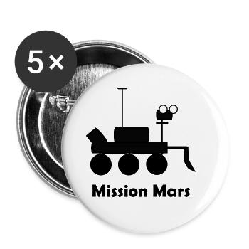 The mission to the planet Mars - Buttons large 2.2''/56 mm (5-pack) - white - Front