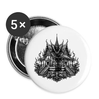 Thailand Tempel Asiatische Architektur - Buttons groß 56 mm (5er Pack) - Weiß - Vorne