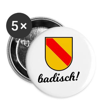 Das Großherzogtum Baden - Buttons groß 56 mm (5er Pack) - Weiß - Vorne