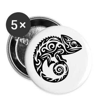 Scaly Creeper Disguise Chameleon Tattoo - Buttons large 2.2''/56 mm (5-pack) - white - Front