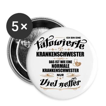 Tätowierte Krankenschwester ist besser! - Buttons groß 56 mm (5er Pack) - Weiß - Vorne