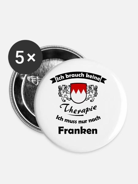 Die Therapie in Franken - Buttons groß 56 mm (5er Pack) - Weiß