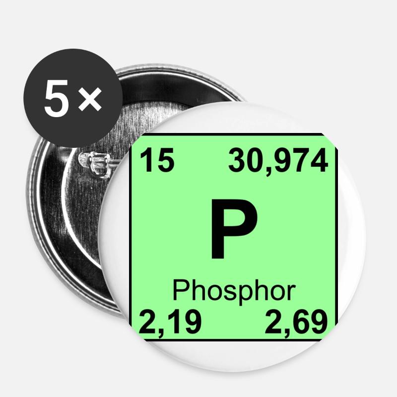 15Phosphorus - Buttons large 2.2''/56 mm (5-pack) - white