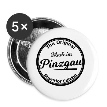 Die Pinzgauer Bubn - Buttons groß 56 mm (5er Pack) - Weiß - Vorne