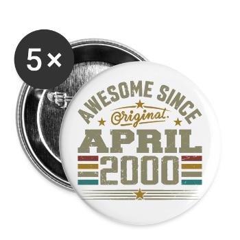 Avril 2000 Anniversaire Idée Cadeau Vintage 2000 - Lot de 5 grands badges (56 mm) - blanc - Devant