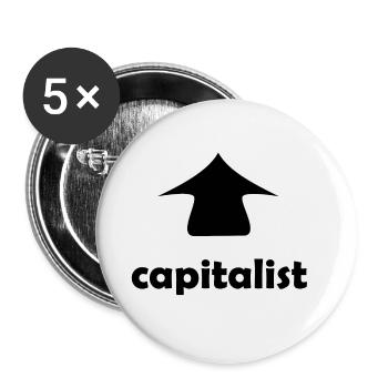 Der Investor und Kapitalist - Buttons groß 56 mm (5er Pack) - Weiß - Vorne