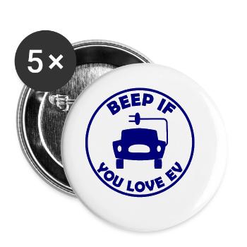 Driving an electric car - Buttons large 2.2''/56 mm (5-pack) - white - Front