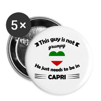 The journey to Capri - Buttons large 2.2''/56 mm (5-pack) - white - Front