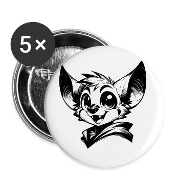 Witzige Kinder Fledermaus Vampir Zeichnung - Buttons groß 56 mm (5er Pack) - Weiß - Vorne