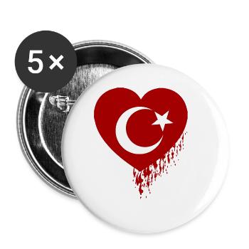Bleeding Heart Turkey - Buttons large 2.2''/56 mm (5-pack) - white - Front