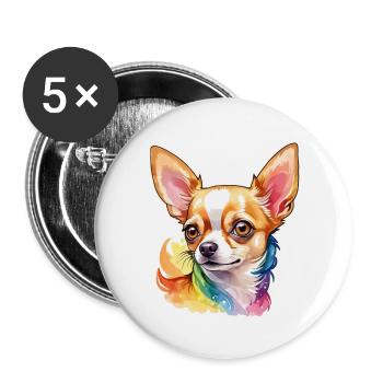 Chihuahua Watercolors - Buttons large 2.2''/56 mm (5-pack) - white - Front
