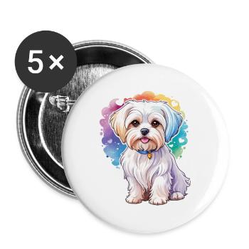 Malteser Wasserfarben - Buttons groß 56 mm (5er Pack) - Weiß - Vorne