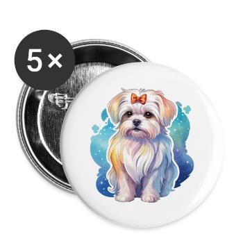 Malteser Wasserfarben - Buttons groß 56 mm (5er Pack) - Weiß - Vorne