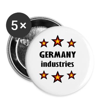 Die deutsche Industrie - Buttons groß 56 mm (5er Pack) - Weiß - Vorne