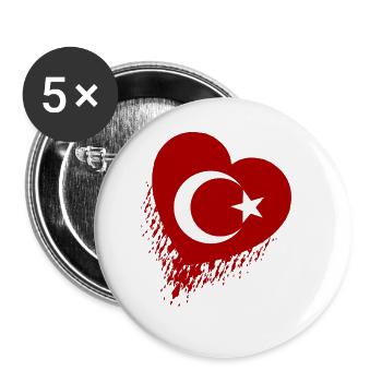 The fans of Turkey - Buttons large 2.2''/56 mm (5-pack) - white - Front