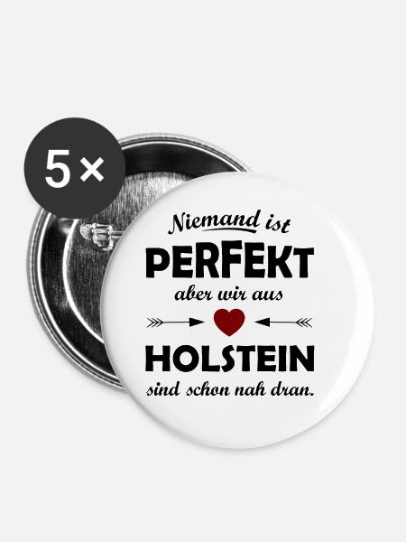 Die Heimat in Holstein - Buttons groß 56 mm (5er Pack) - Weiß
