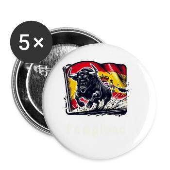 Pamplona Spain Torero España - Buttons large 2.2''/56 mm (5-pack) - white - Front