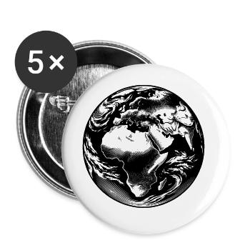 Astronauten Ansicht Erde Weltraum Europa Afrika - Buttons groß 56 mm (5er Pack) - Weiß - Vorne