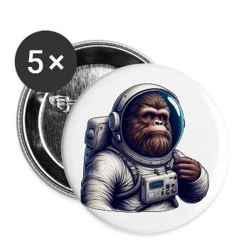 Gorilla astronaut in space - Buttons large 2.2''/56 mm (5-pack) - white - Front