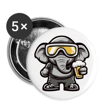 Mammut Après-Ski Bière Bande dessinée - Lot de 5 grands badges (56 mm) - blanc - Devant