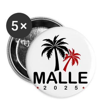 Malle 2025 - Buttons groß 56 mm (5er Pack) - Weiß - Vorne