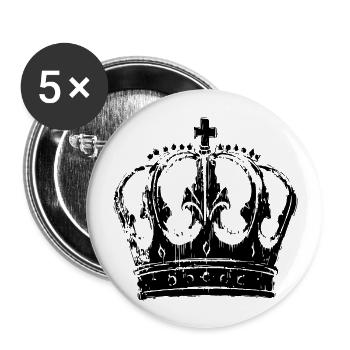 Crown Symbol - Buttons large 2.2''/56 mm (5-pack) - white - Front