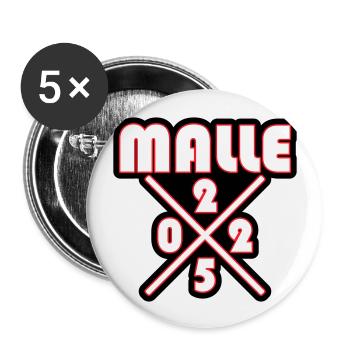 Malle 2025 - Buttons groß 56 mm (5er Pack) - Weiß - Vorne