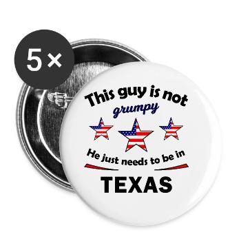 Chez vous au Texas, États-Unis - Lot de 5 grands badges (56 mm) - blanc - Devant