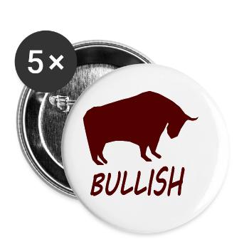 The Bull Investor - Buttons large 2.2''/56 mm (5-pack) - white - Front