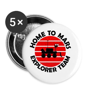 L’équipe de recherche sur Mars - Lot de 5 grands badges (56 mm) - blanc - Devant