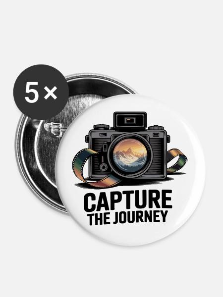 Capture the Journey - Buttons groß 56 mm (5er Pack) - Weiß