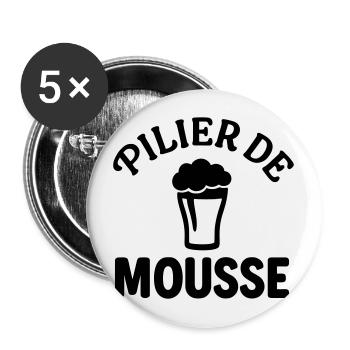 Pilier de mousse Humour Drôles Noël - Lot de 5 grands badges (56 mm) - blanc - Devant