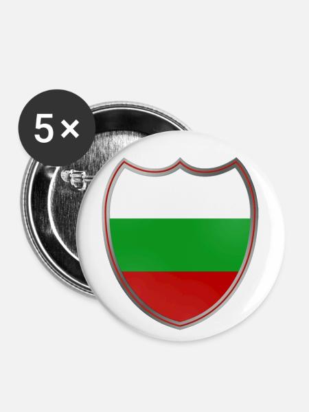 Bulgaria (Bulgarien_Wappen) - Buttons groß 56 mm (5er Pack) - Weiß