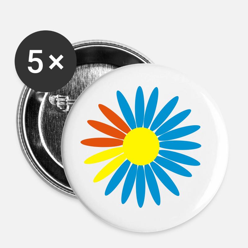 rainbow dark pure - Buttons large 2.2''/56 mm (5-pack) - white