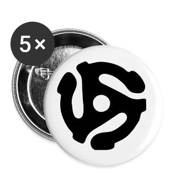 45 rpm vinyl adapter - Buttons large 2.2''/56 mm (5-pack) - white - Front