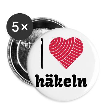 Häkelliebe - Buttons groß 56 mm (5er Pack) - Weiß - Vorne