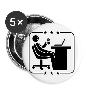 Chef Faul Boss Chillen - Buttons large 2.2''/56 mm (5-pack) - white - Front