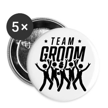 groom team - Lot de 5 grands badges (56 mm) - blanc - Devant