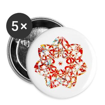 noeud celtique 16 e 251 - Lot de 5 grands badges (56 mm) - blanc - Devant