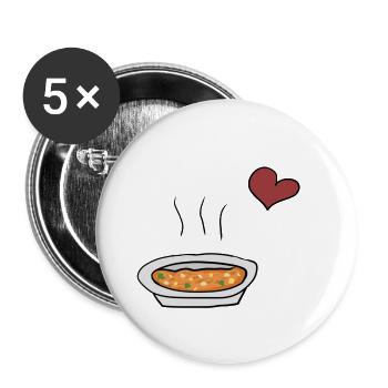 Essen Suppe - Buttons groß 56 mm (5er Pack) - Weiß - Vorne